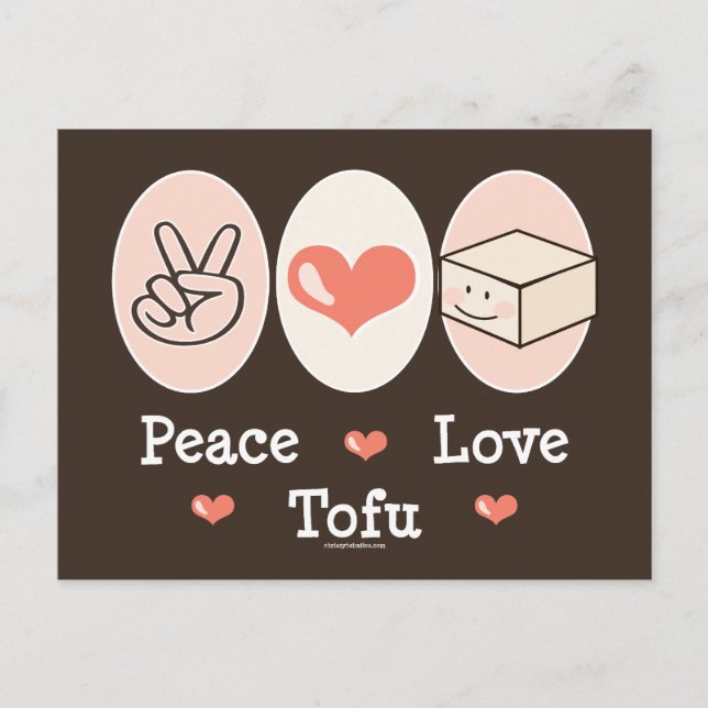 Tarjeta postal de Tofu de Paz y Amor (Anverso)