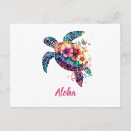 Tarjeta Postal de Tortuga Marina Aloha – Playa de 