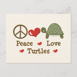 Tarjeta Postal de Tortugas de Paz y Amor