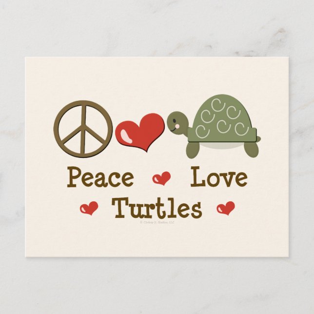 Tarjeta Postal de Tortugas de Paz y Amor (Anverso)