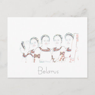 Tarjeta postal de traje nacional folklórico de Bel