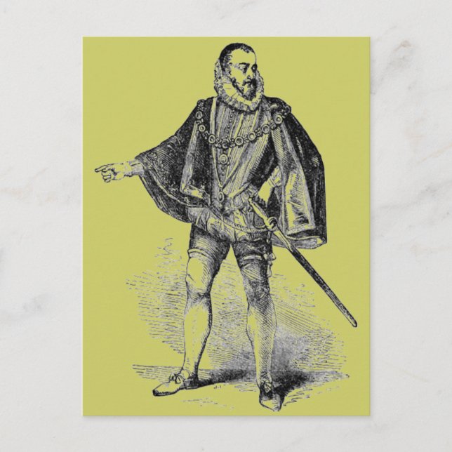 Tarjeta postal de trajes isabelinos (Anverso)