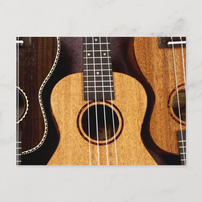 Tarjeta postal de tres ukuleles (Anverso)