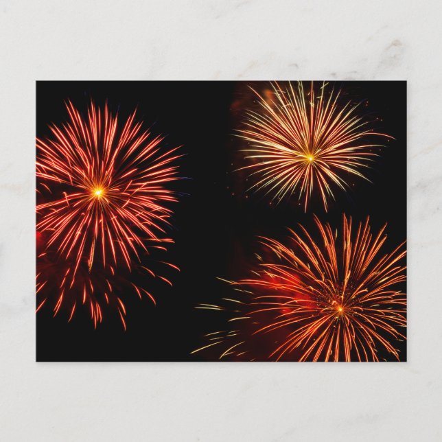 Tarjeta postal de trío de fuegos artificiales cont (Anverso)