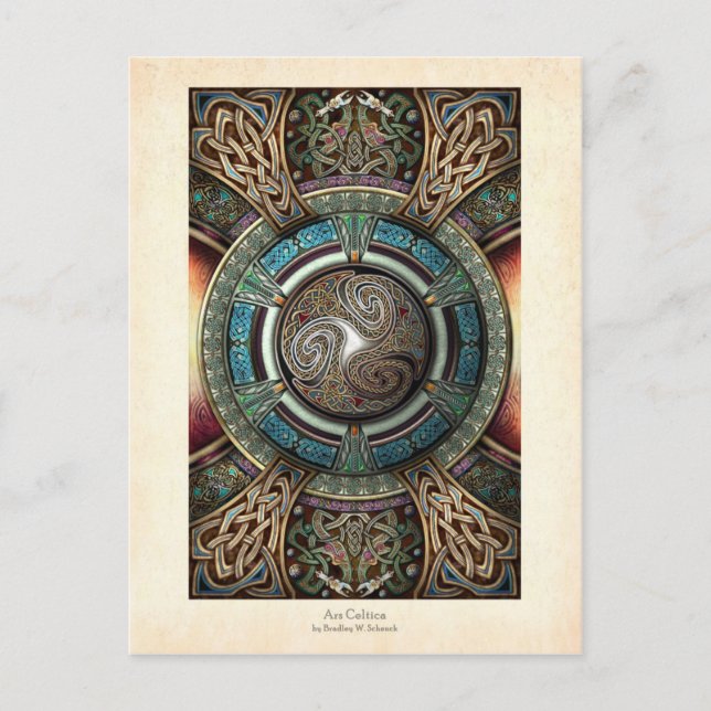 Tarjeta postal de Triskelion Mandala (Anverso)