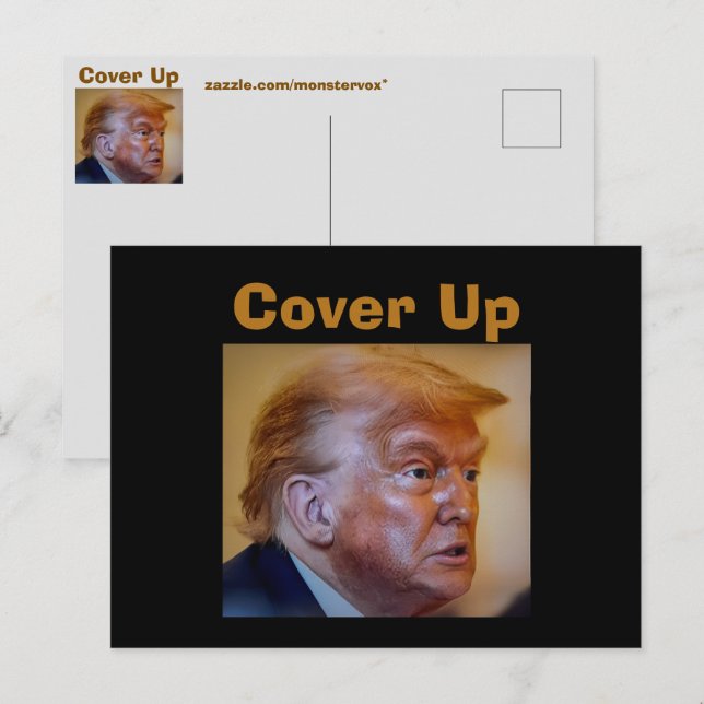 Tarjeta postal de Trump/Encubrimiento (Anverso / Reverso)