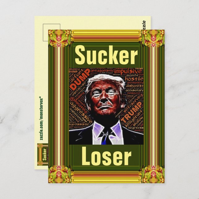 Tarjeta Postal de Trump Tonto/Perdedor (Anverso / Reverso)