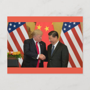 Tarjeta postal de Trump y Xi Handshake