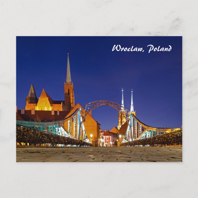 Tarjeta postal de Tumski Bridge Wroclaw Poland (Anverso)