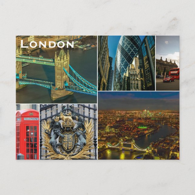 Tarjeta postal de turismo de viajes de Londres (Anverso)