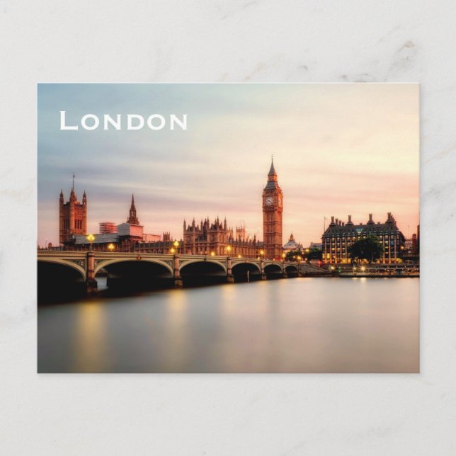 Tarjeta postal de turismo de viajes de Londres (Anverso)