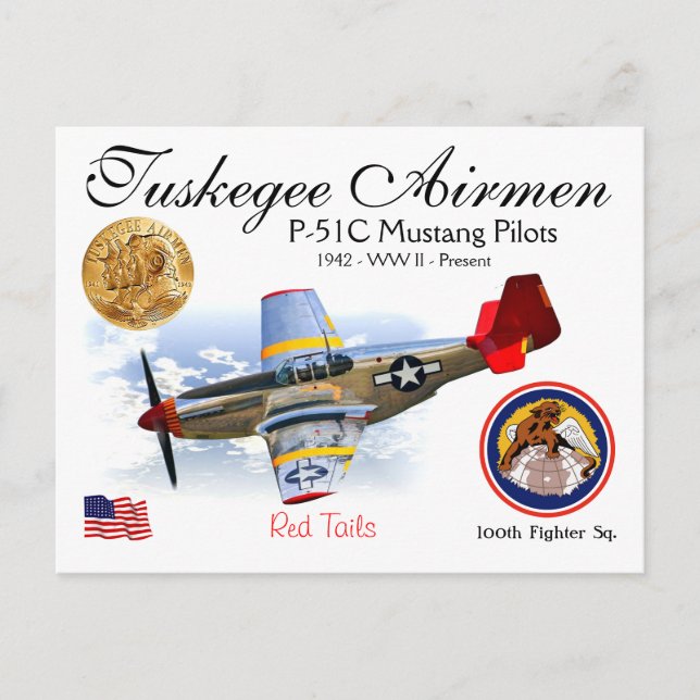 Tarjeta postal de Tuskegee Airmen (Anverso)