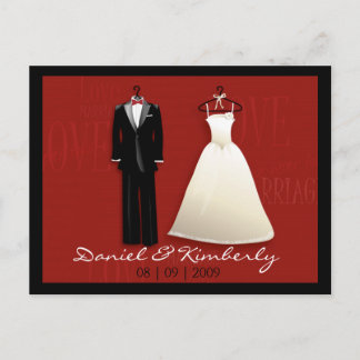 Tarjeta postal de Tux & Gown para guardar la fecha