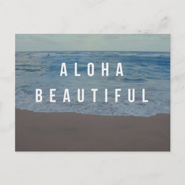 Tarjeta postal de un día de playa Aloha Beachtiful (Anverso)