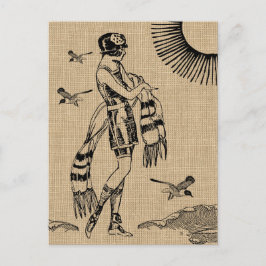 Tarjeta postal de un día en la playa