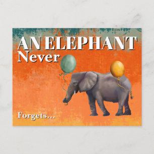 Tarjeta postal de Un elefante nunca olvida
