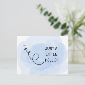 Tarjeta postal de un simple hola