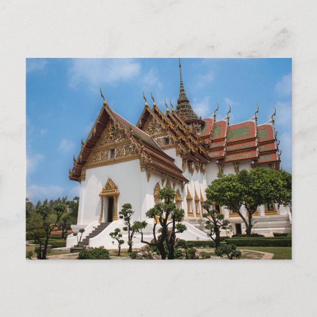 Tarjeta postal de un templo escénico en Tailandia (Anverso)