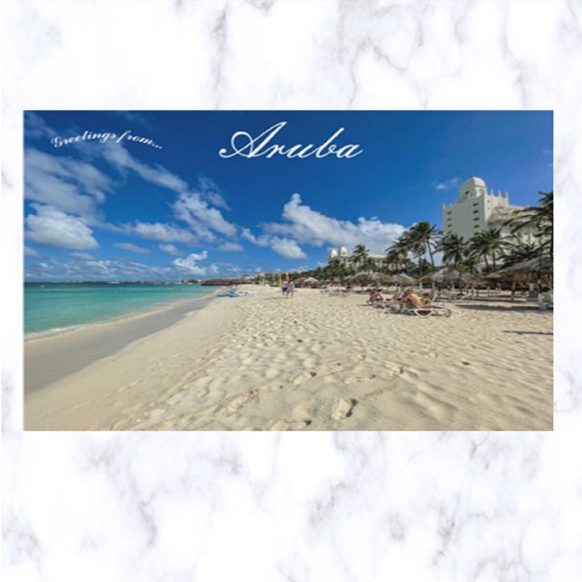 Tarjeta postal de una playa en Aruba (Subido por el creador)