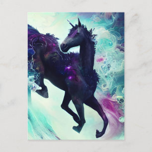 Tarjeta postal de Unicornio dentro de la galaxia