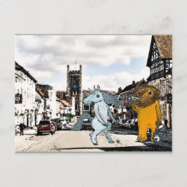 Tarjeta postal de Unicornio y León