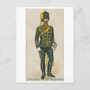 Tarjeta postal de uniforme militar de época