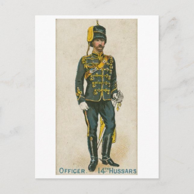 Tarjeta postal de uniforme militar de época (Anverso)
