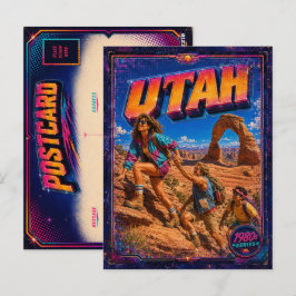 Tarjeta postal de Utah de los 80 retro