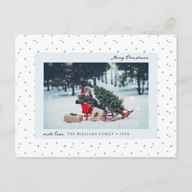 Tarjeta postal de vacaciones con foto de nieve (Anverso)