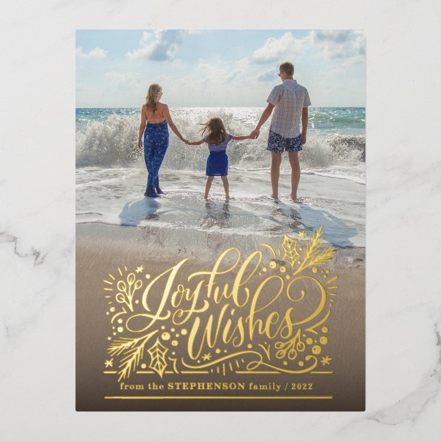 Tarjeta postal de vacaciones con papel de aluminio (Anverso)