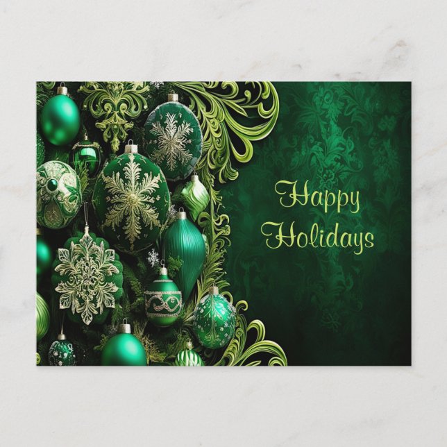 Tarjeta postal de vacaciones de adornos decorativo (Anverso)