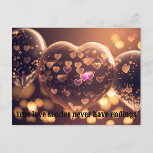 Tarjeta postal de vacaciones de amor verdadero par