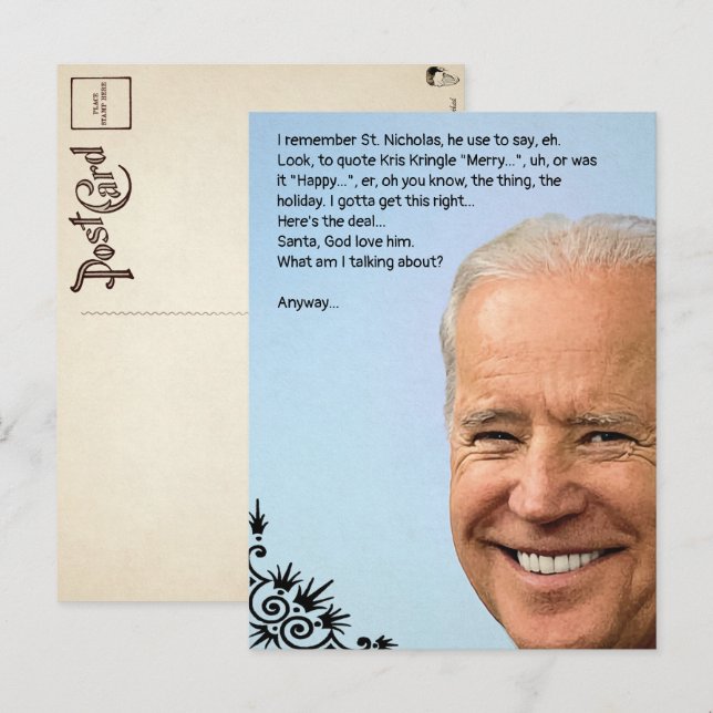 Tarjeta postal de vacaciones de Biden personalizab (Anverso / Reverso)