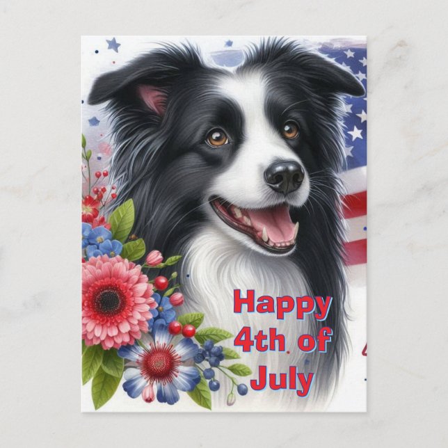 Tarjeta postal de vacaciones de Border Collie del  (Anverso)