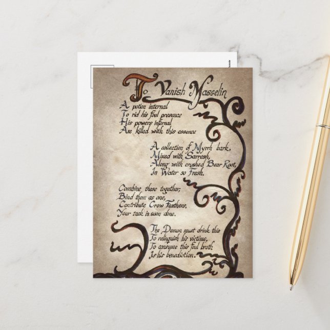 tarjeta postal de vacaciones de bruja de Halloween (Anverso/Reverso In Situ)