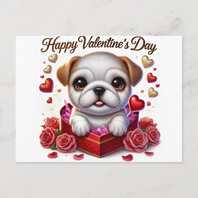 Tarjeta postal de vacaciones de Bulldog de El día  (Anverso)