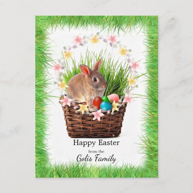 Tarjeta postal de vacaciones de cesta de Pascua pe (Anverso)