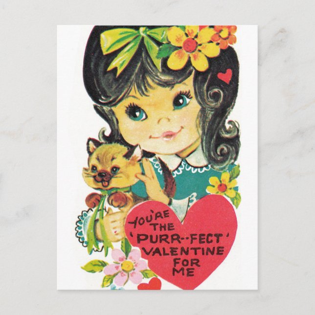 Tarjeta postal de vacaciones de chica de San Valen (Anverso)