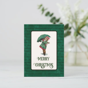Tarjeta postal de vacaciones de Chica navideño de 
