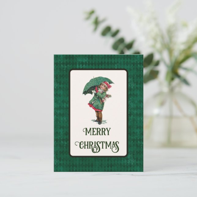Tarjeta postal de vacaciones de Chica navideño de  (Anverso de pie)