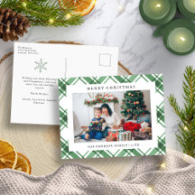 Tarjeta postal de vacaciones de cuadros de Navidad