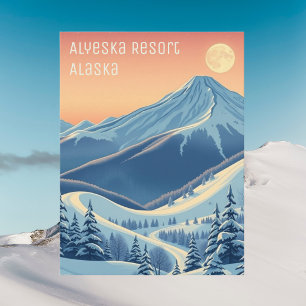 Tarjeta postal de vacaciones de esquí en Alyeska R