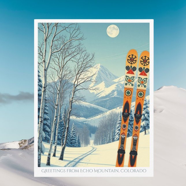 Tarjeta postal de vacaciones de esquí en Echo Moun (Subido por el creador)