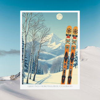 Tarjeta postal de vacaciones de esquí en Telluride