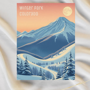 Tarjeta postal de vacaciones de esquí en Winter Pa