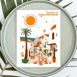 Tarjeta postal de vacaciones de Faro Algarve Portu