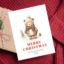 Tarjeta postal de vacaciones de Feliz Navidad con