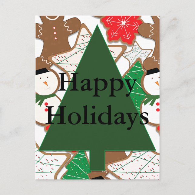 Tarjeta postal de vacaciones de Galletas de Navida (Anverso)