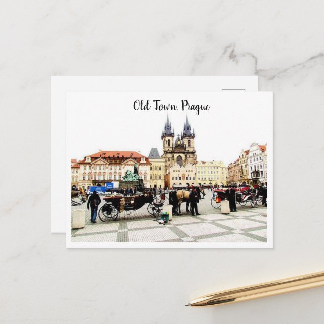 Tarjeta postal de vacaciones de la ciudad vieja de (Anverso/Reverso In Situ)