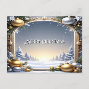 Tarjeta postal de vacaciones de marco de Navidad